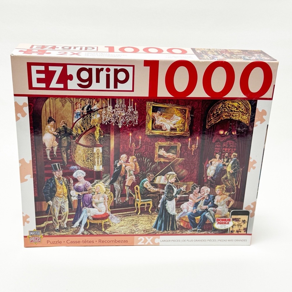 Adult Jigsaw Puzzle Building The Gentleman's Club Oversized EZ Grip 1000 Pc A5